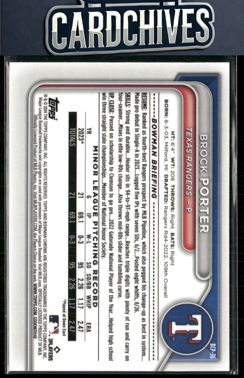 Brock Porter 2024 Bowman Sapphire Edition #BCP-36