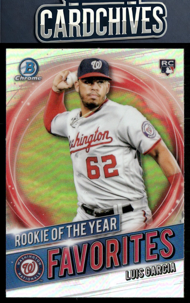 Luis Garcia 2021 Bowman #RRY-LG Chrome Rookie of the Year Favorites