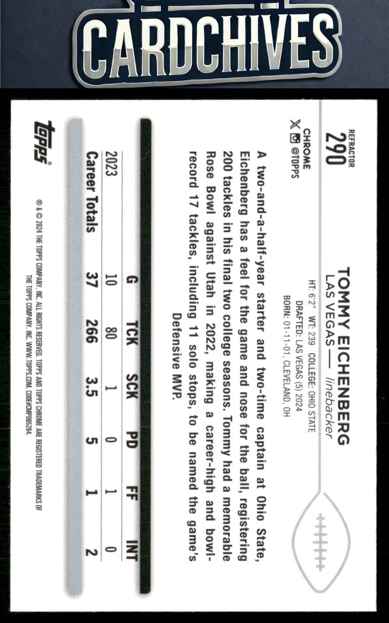 Tommy Eichenberg 2024 Topps Chrome #290 Refractor RC RC