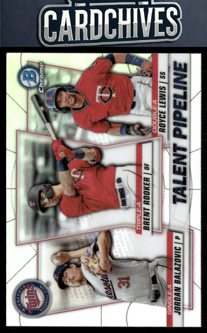 Brent Rooker / Lewis / Balazovic 2020 Bowman #TP-MIN Chrome Talent Pipeline
