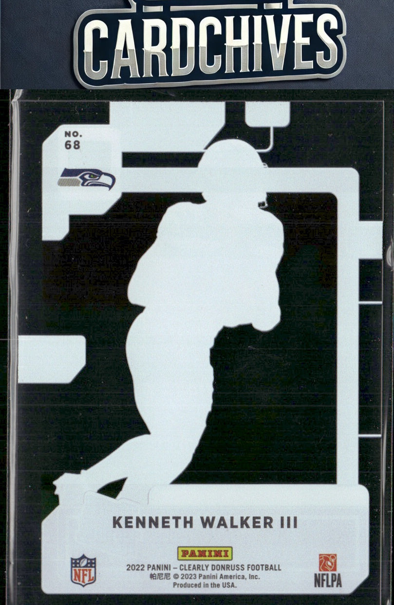 Kenneth Walker III 2022 Clearly Donruss #68 RC RC
