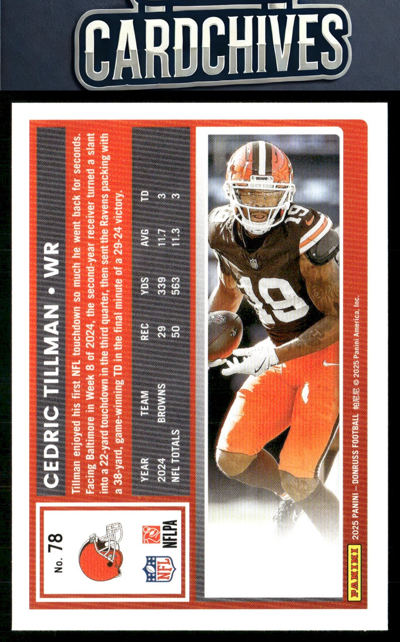 Cedric Tillman 2025 Donruss #78 Press Proofs Green