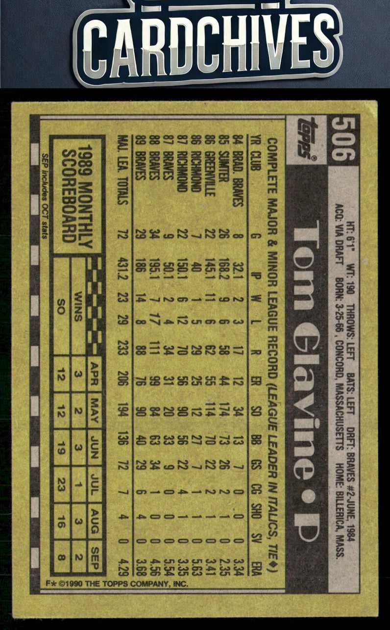 Tom Glavine 1990 Topps #506