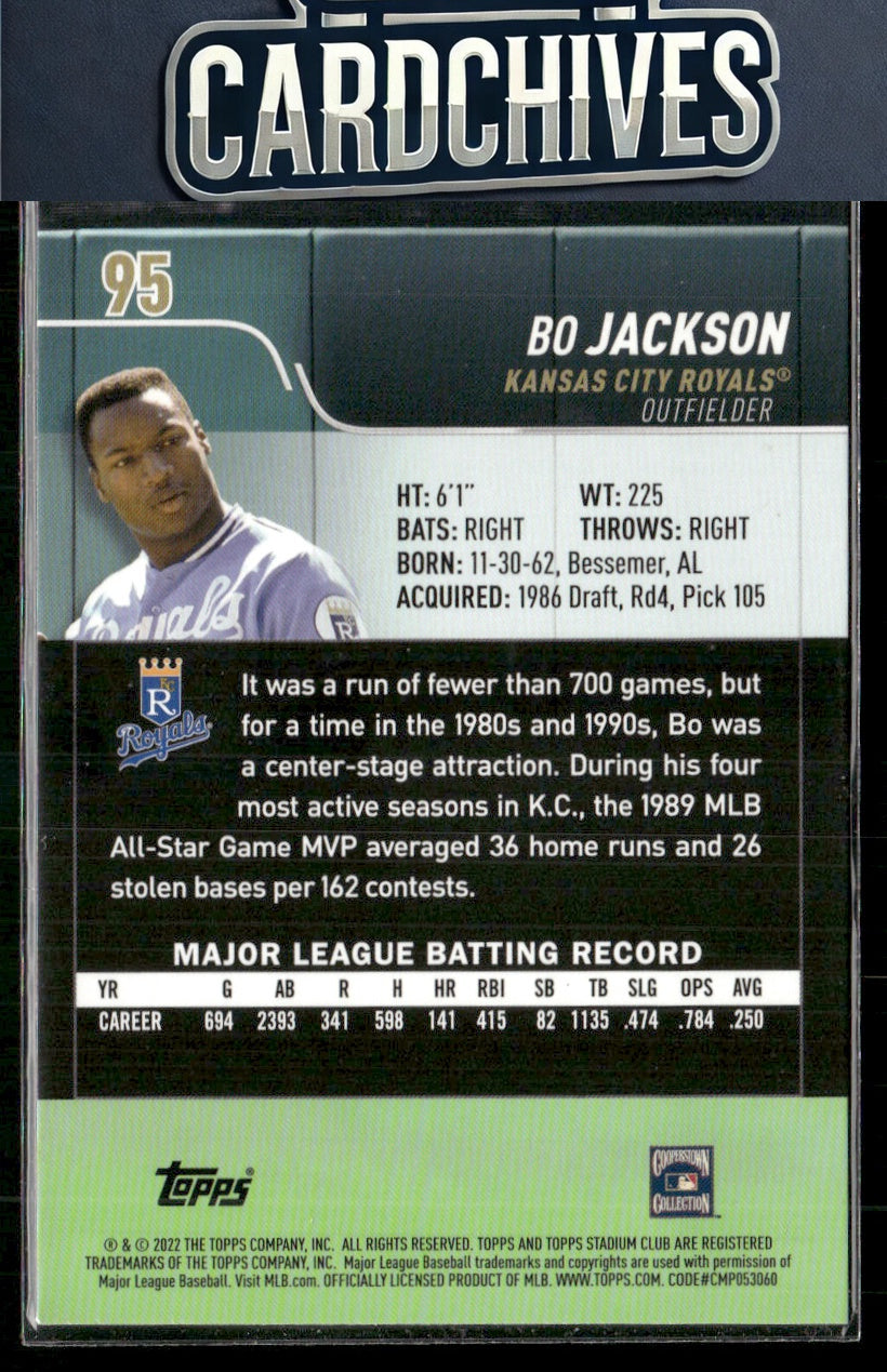 Bo Jackson 2022 Stadium Club #95 Black Foil