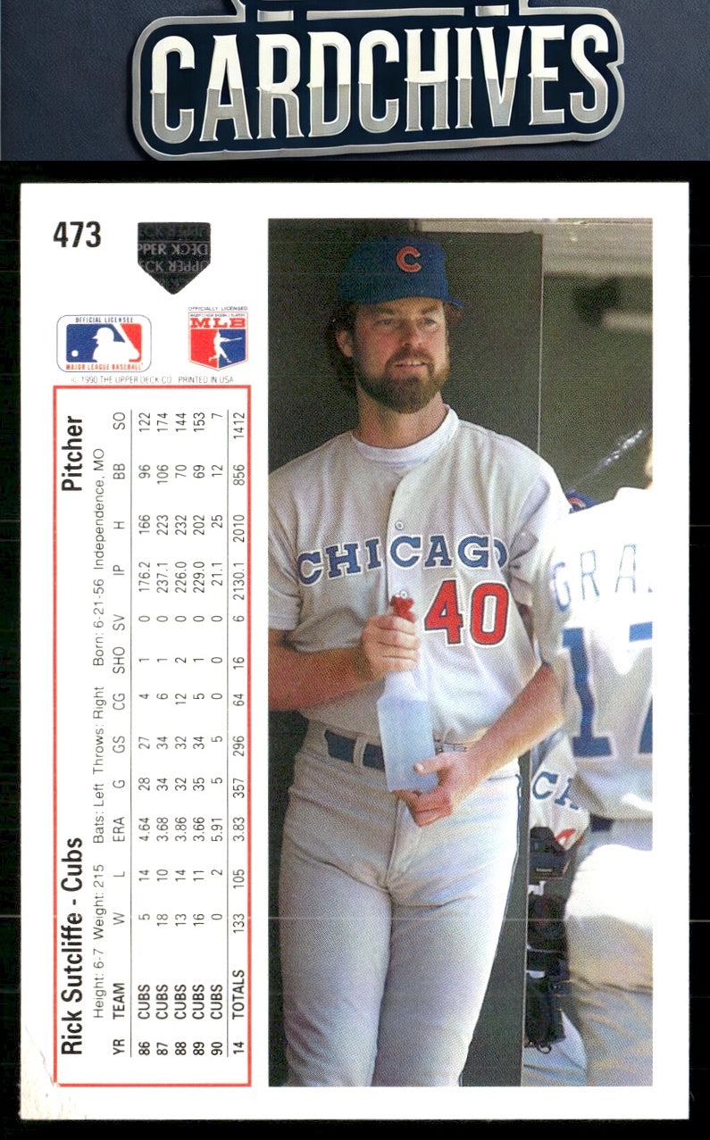 Rick Sutcliffe 1991 Upper Deck #473d