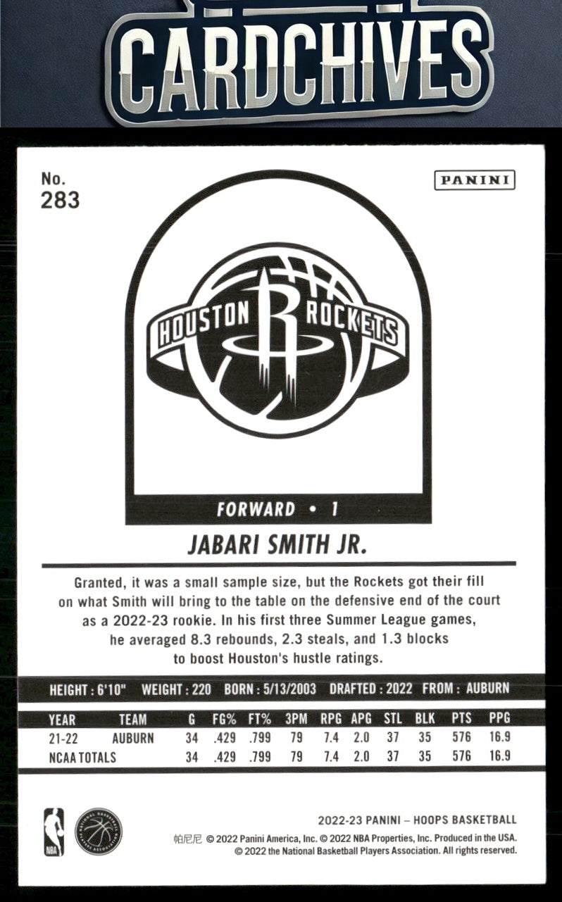 Jabari Smith Jr. 2022-23 Hoops Winter #283