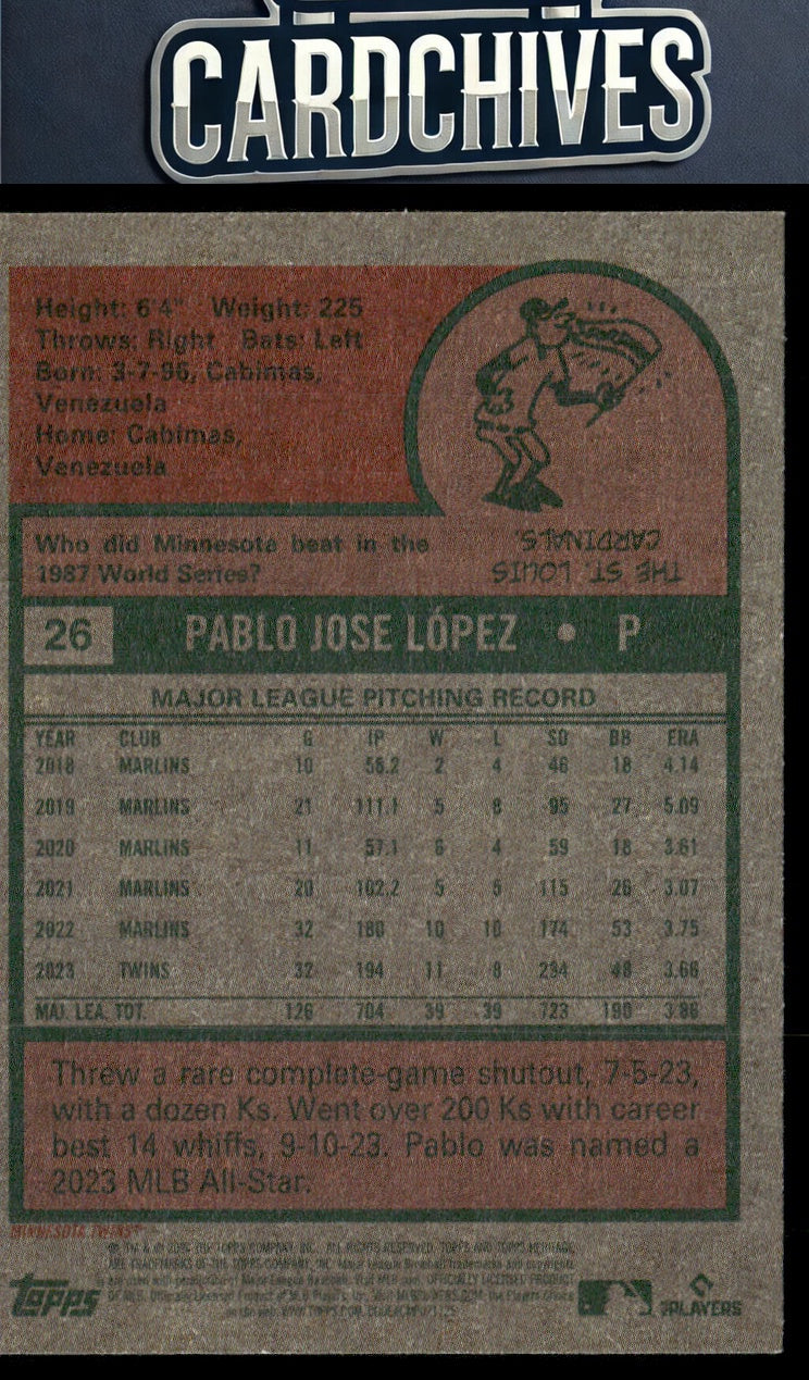 Pablo López 2024 Topps Heritage #26