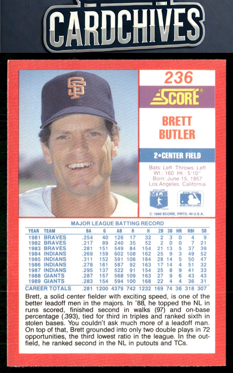 Brett Butler 1990 Score #236