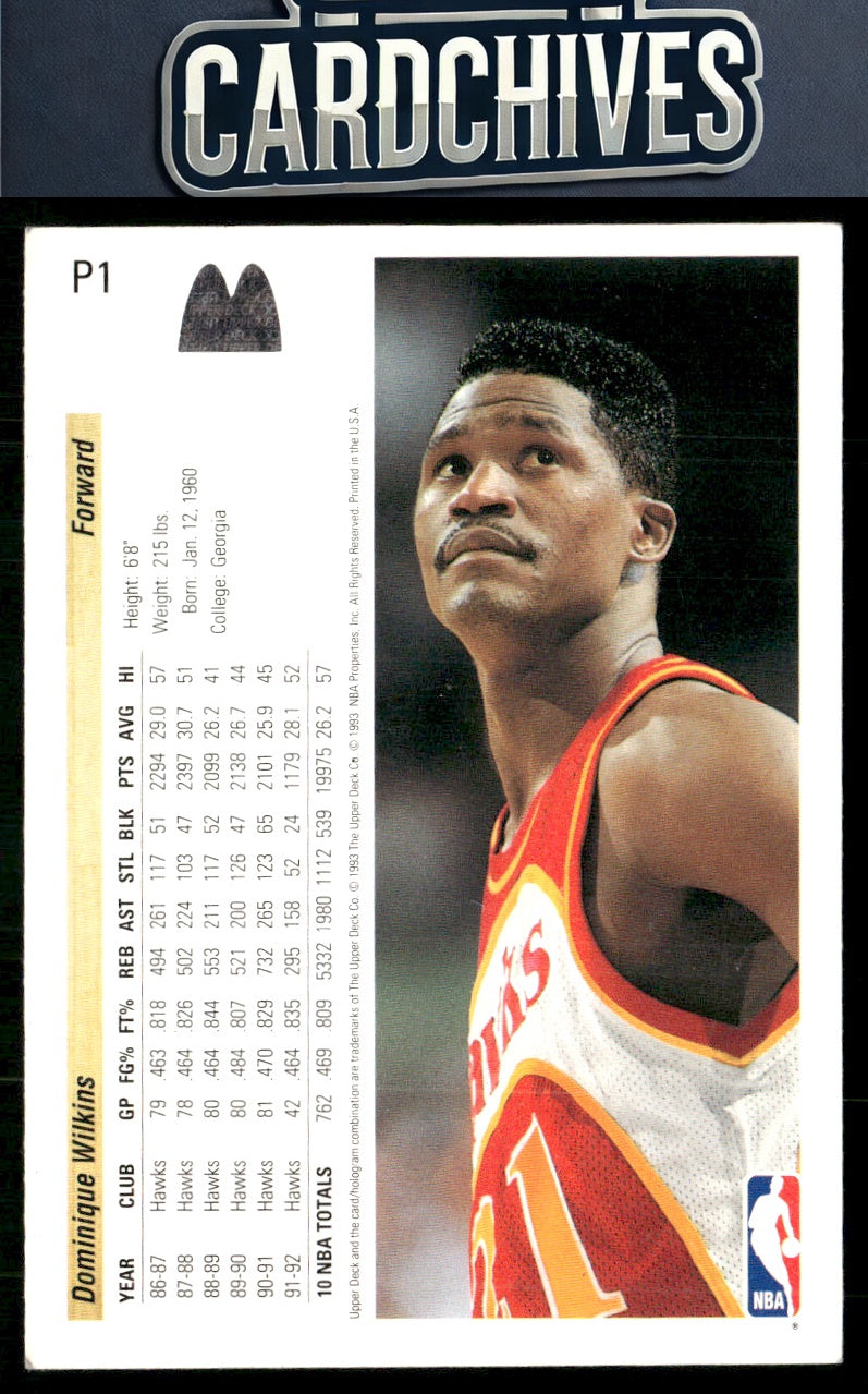 Dominique Wilkins 1992-93 Upper Deck McDonald's #P1