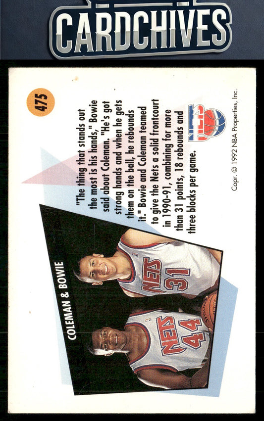 Derrick Coleman / Sam Bowie 1991-92 SkyBox #475