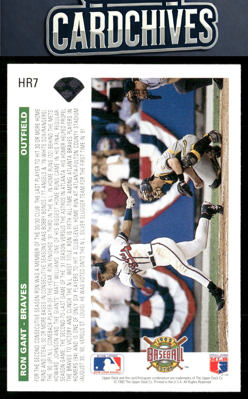 Ron Gant 1992 Upper Deck #HR7 Homerun Heroes