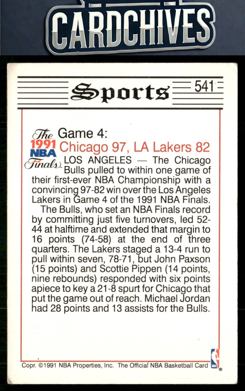 Bulls One Game Away From NBA Title TRIB, 1991-92 Hoops #541