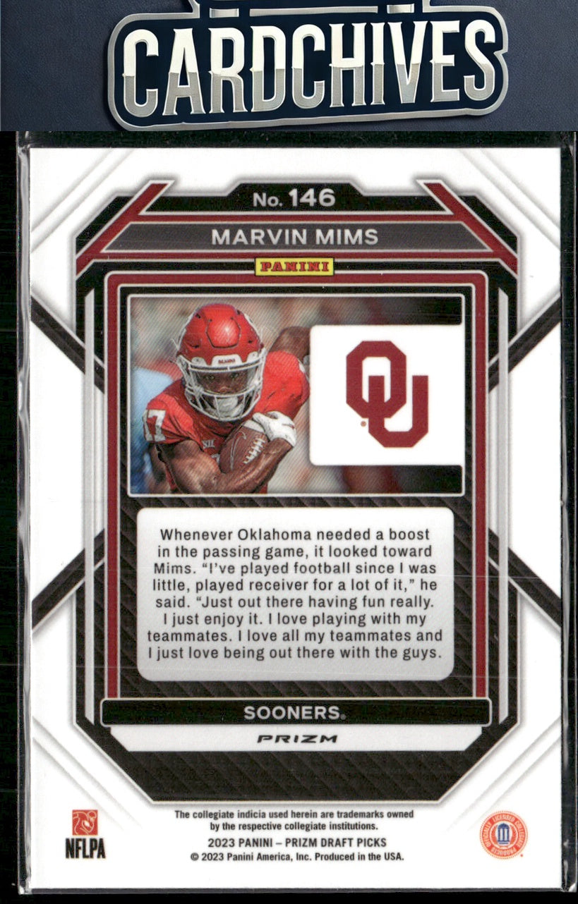 Marvin Mims 2023 Panini Prizm Draft Picks #146 Prizms Red Ice