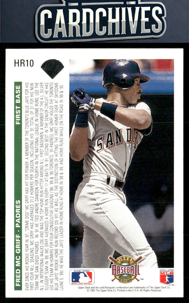 Fred McGriff 1992 Upper Deck #HR10 Homerun Heroes