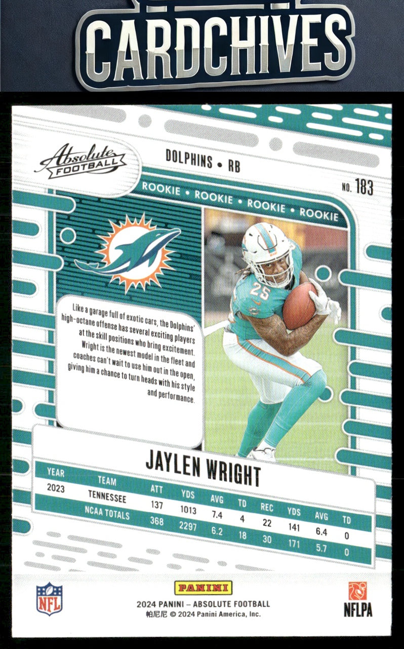 Jaylen Wright 2024 Panini Absolute #183 Retail RC