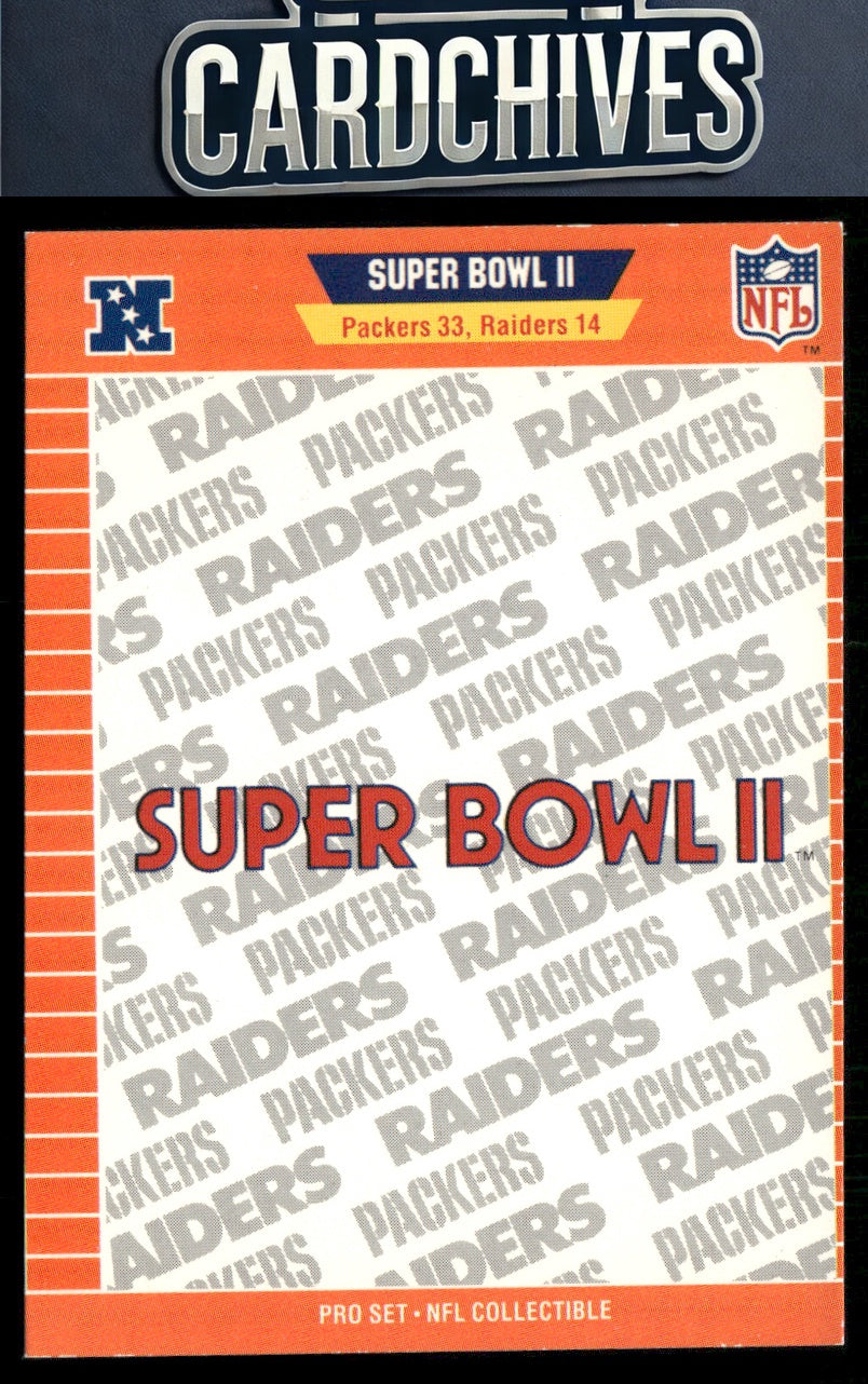 Super Bowl II SBII 1989 Pro Set #II Super Bowl NFL Collectibles