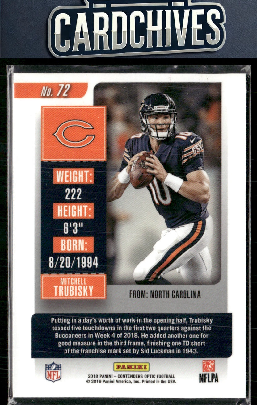 Mitchell Trubisky 2018 Panini Contenders Optic #72