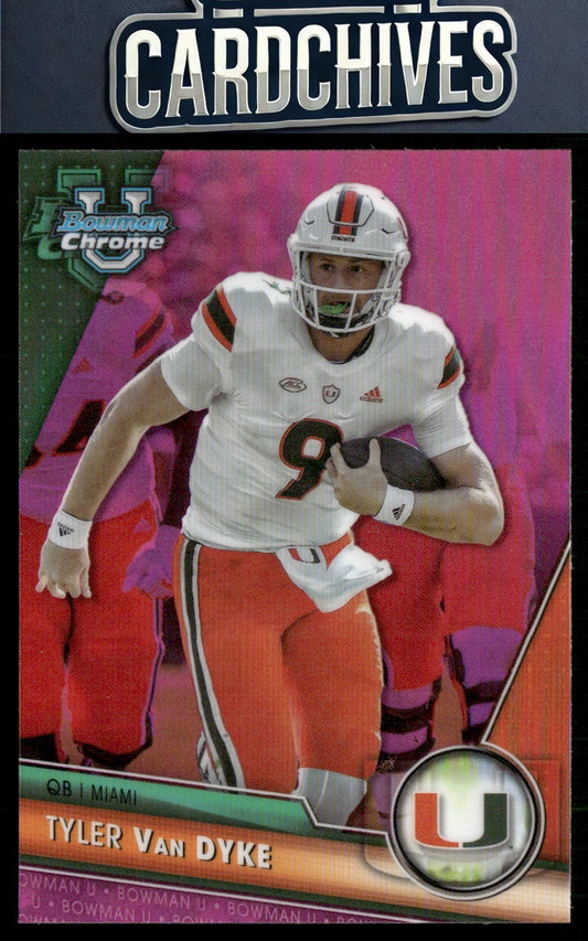 Tyler Van Dyke 2023 Bowman University Chrome #13 Pink Refractor