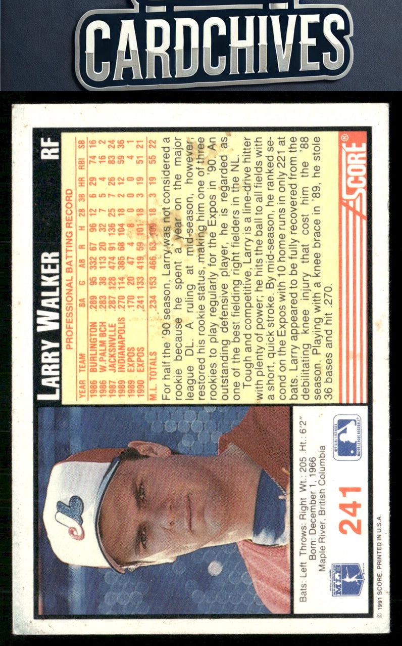 Larry Walker 1991 Score #241
