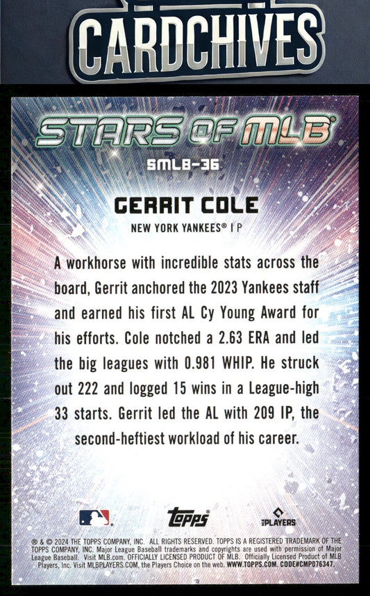Gerrit Cole 2022 Topps 1st Edition - Stars of MLB #SMLB-26