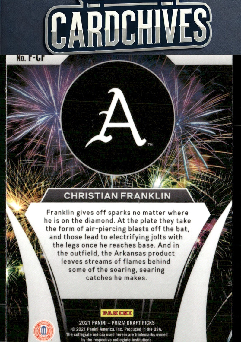 Christian Franklin 2021 Panini Prizm Draft Picks #F-CF Fireworks