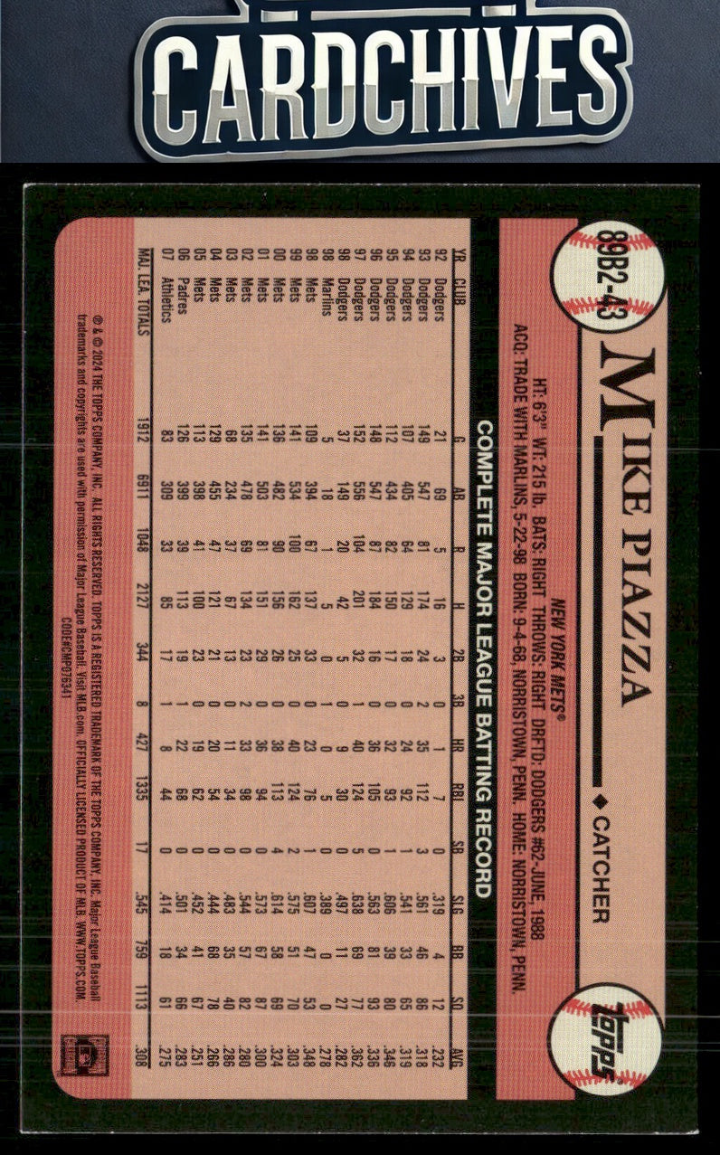 Mike Piazza 2024 Topps #89B2-43 1989 Topps Baseball 35th Anniversary Blue
