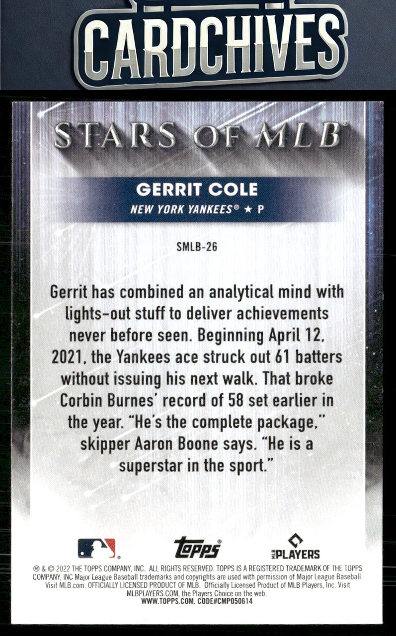 Gerrit Cole 2022 Topps #SMLB-26 Stars of MLB