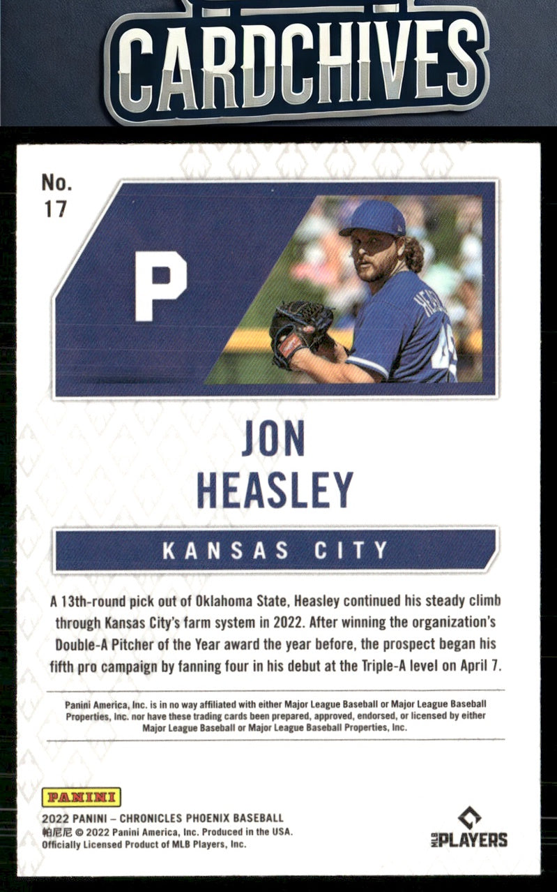 Jon Heasley 2022 Panini Chronicles #17 Phoenix Hyper #/299 SN, RC