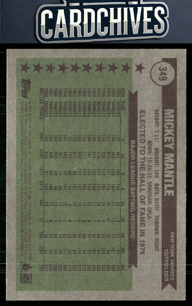 Mickey Mantle 2025 Topps Heritage #349
