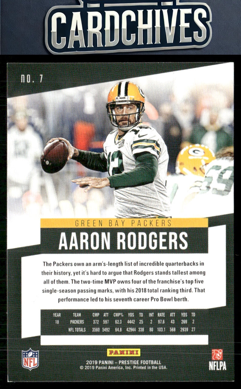 Aaron Rodgers 2019 Panini Prestige #7