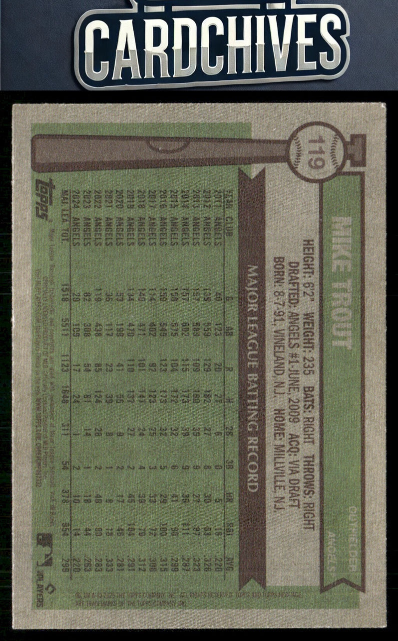 Mike Trout 2025 Topps Heritage #119