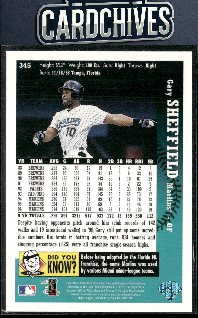 Gary Sheffield 1997 Collector's Choice Florida Marlins #FM9