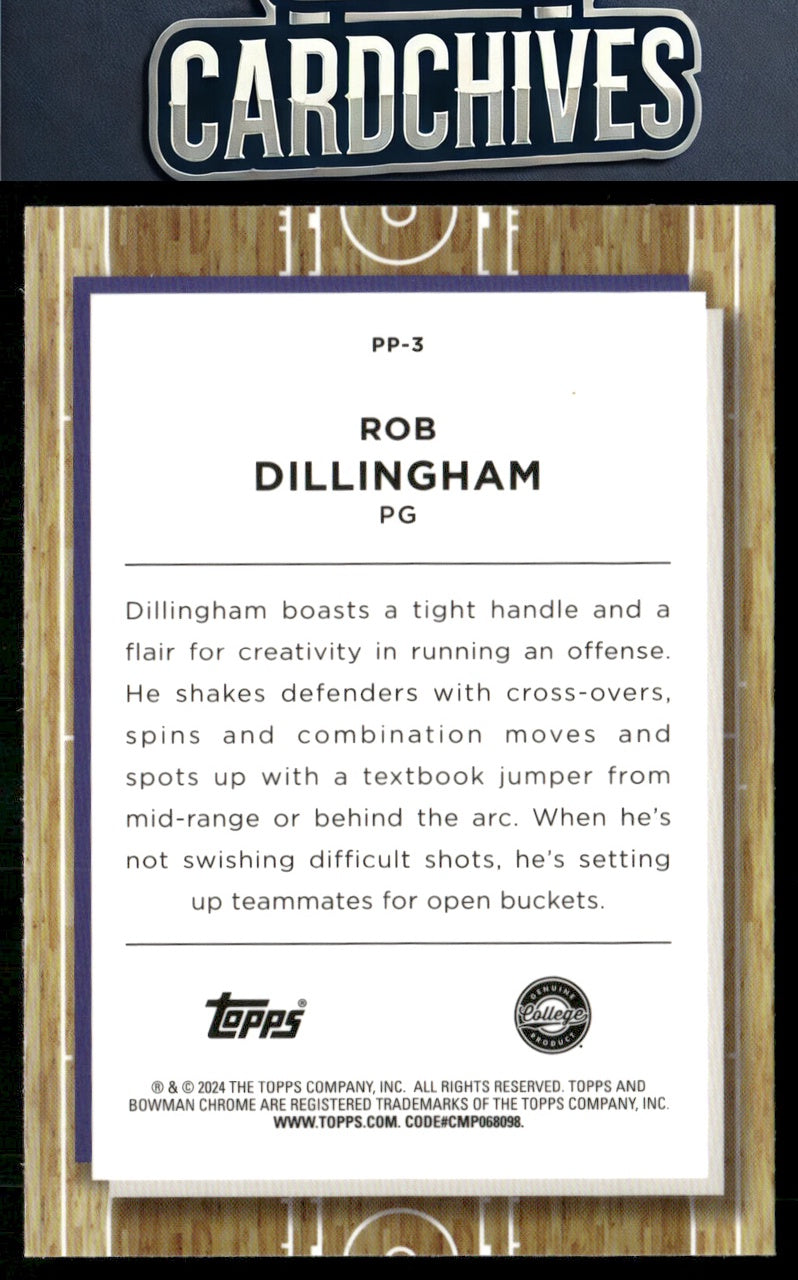 Rob Dillingham 2023-24 Bowman University Chrome #PP-3 Prodigal Playmakers