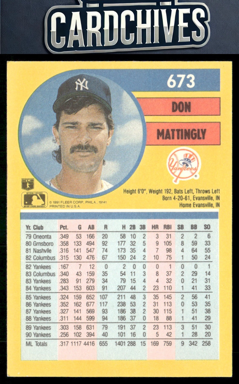 Don Mattingly 1991 Fleer #673