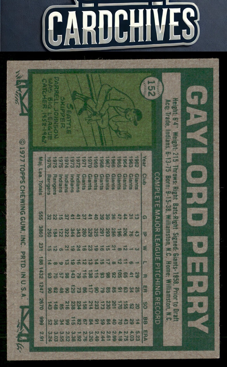 Gaylord Perry 1977 Topps #152