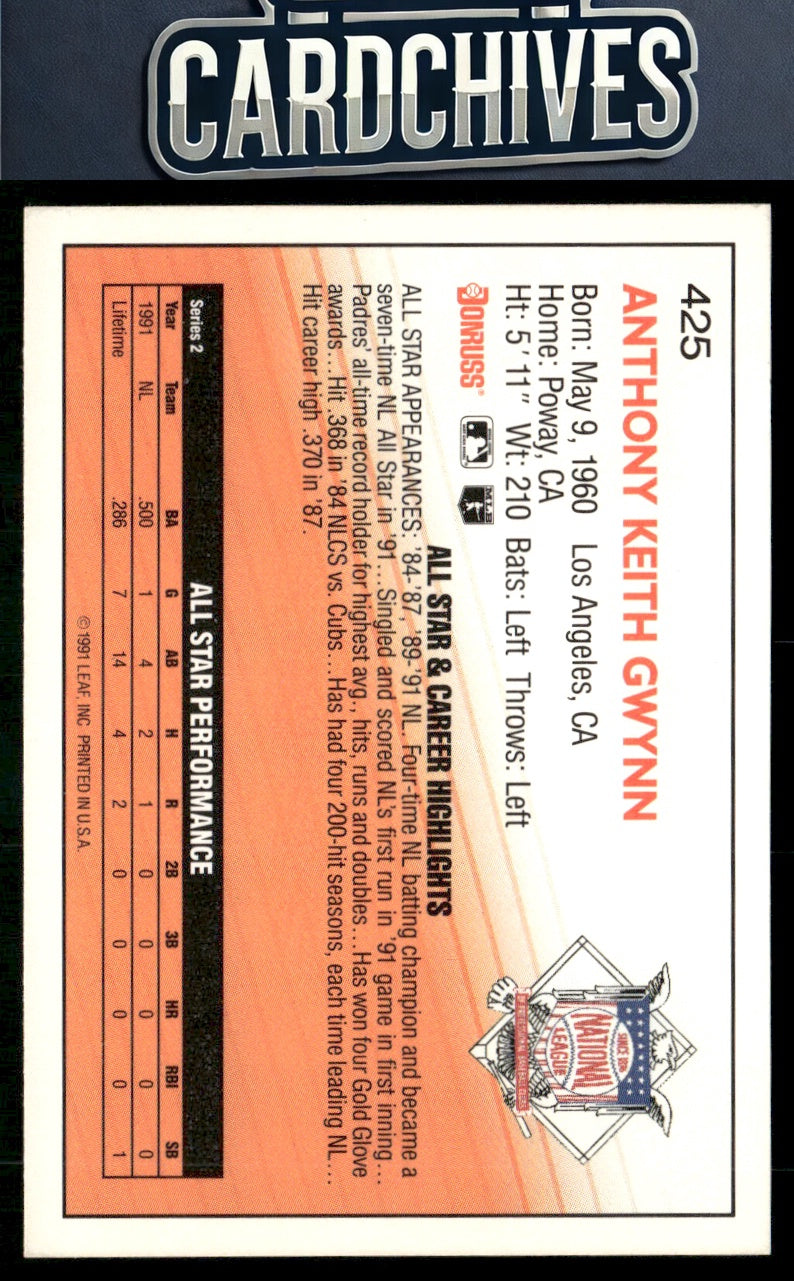 Tony Gwynn 1992 Donruss #425
