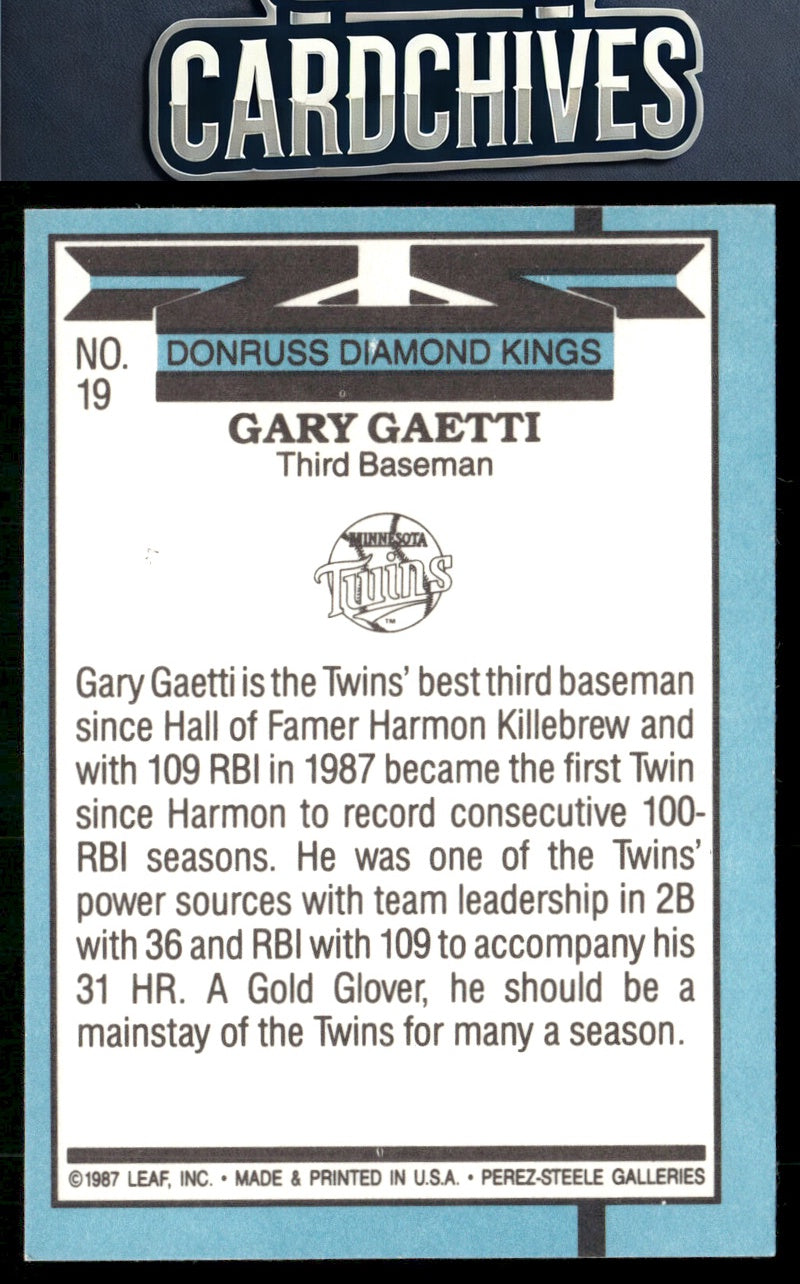 Gary Gaetti 1988 Donruss #19b