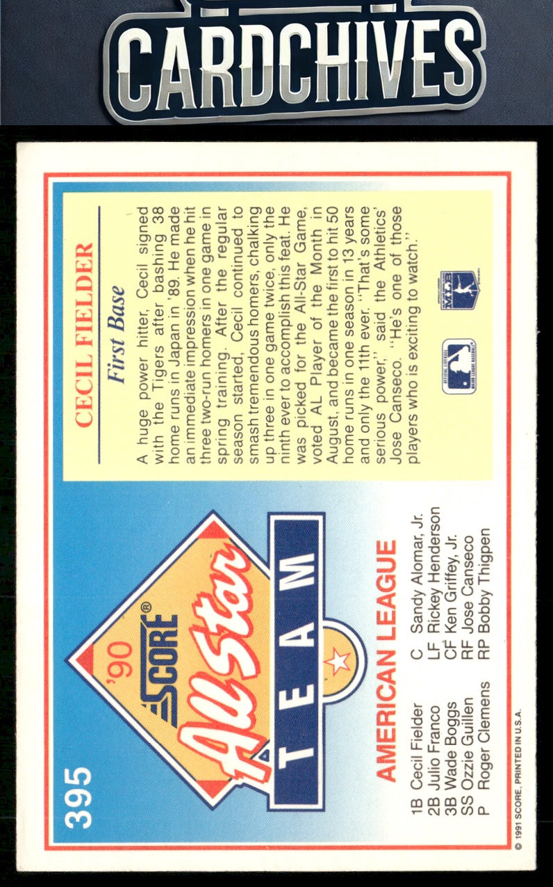 Cecil Fielder 1991 Score #395