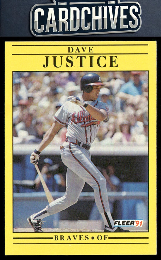 Dave Justice 1991 Fleer #693 : Jumbo Pack version: Text ends with "ever seen.""