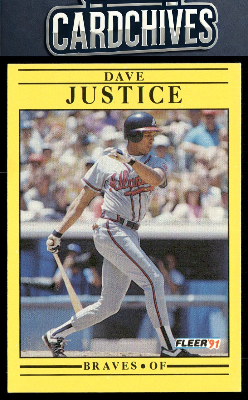 Dave Justice 1991 Fleer #693 : Jumbo Pack version: Text ends with "ever seen.""