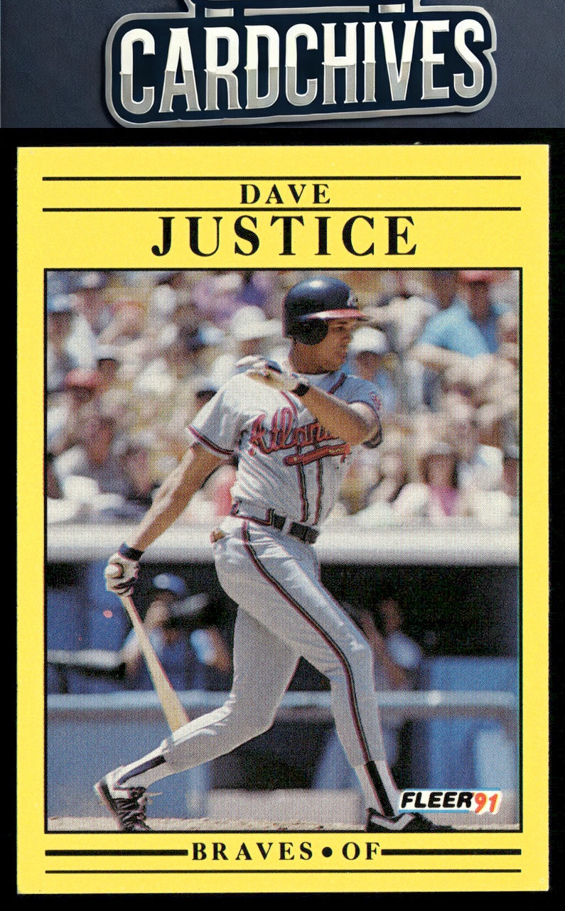 Dave Justice 1991 Fleer #693 : Jumbo Pack version: Text ends with "ever seen.""