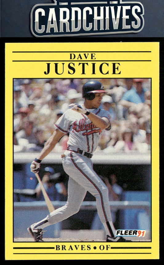 Dave Justice 1991 Fleer #693 : Jumbo Pack version: Text ends with "ever seen.""