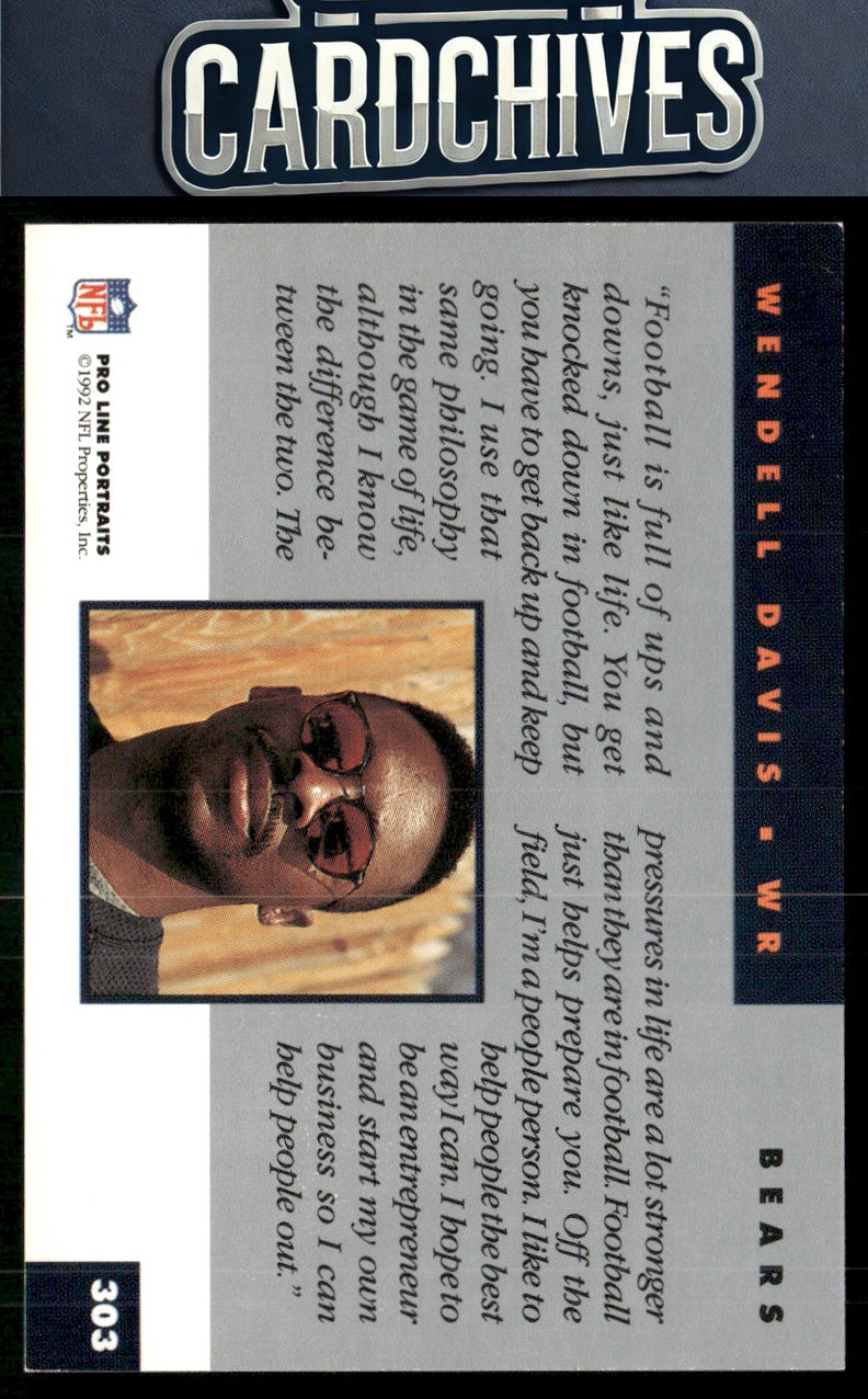 Wendell Davis 1992 Pro Line Portraits #303