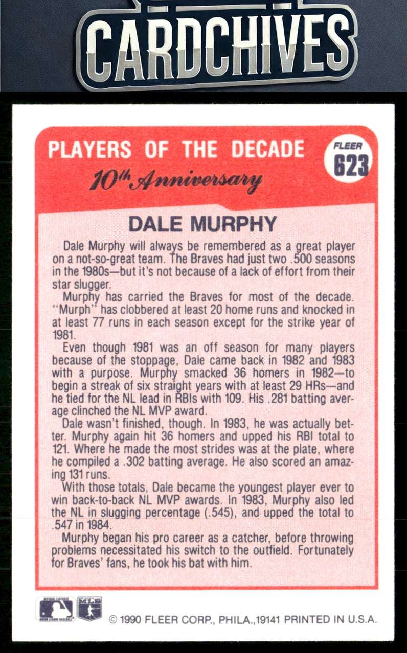 Dale Murphy 1990 Fleer #623