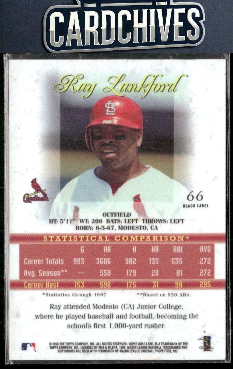 Ray Lankford 1998 Topps Gold Label #66 Class 2 Black Label