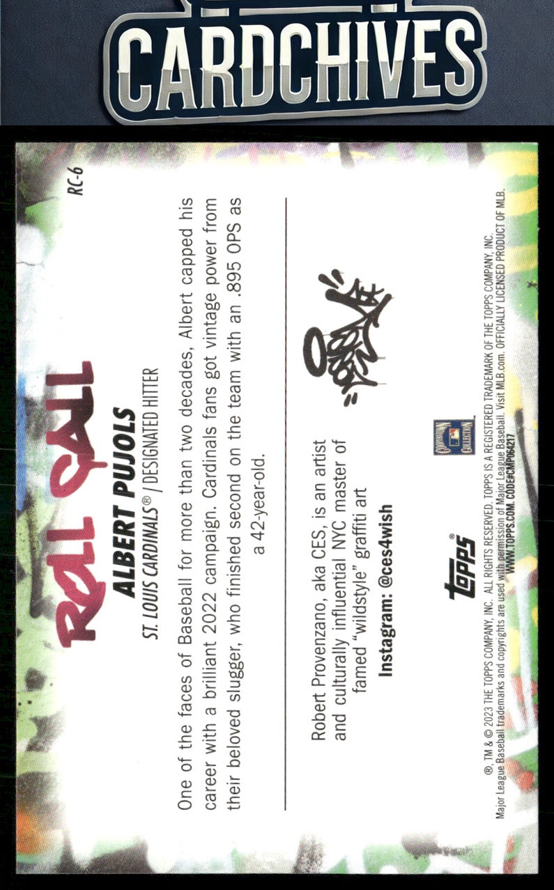 Albert Pujols 2023 Topps Big League #RC-6 Roll Call Wildstyle Edition