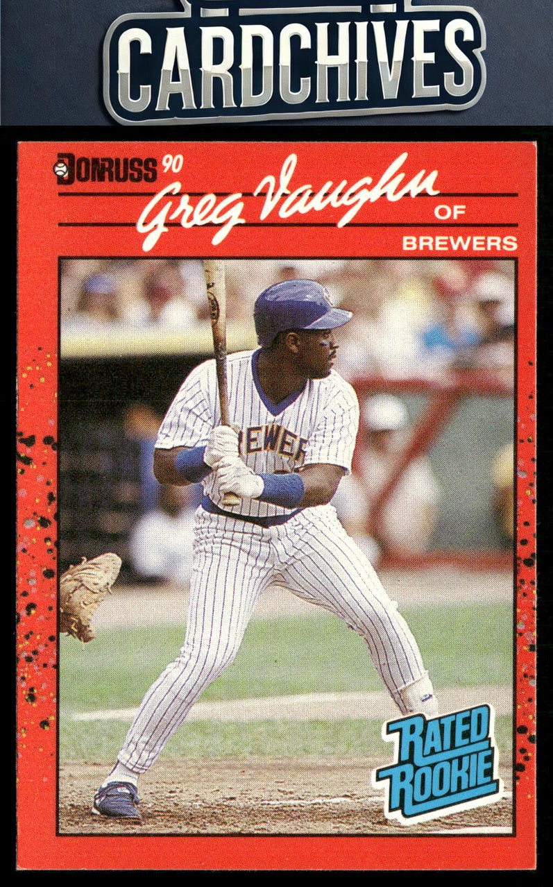 Greg Vaughn 1990 Donruss #37 RC
