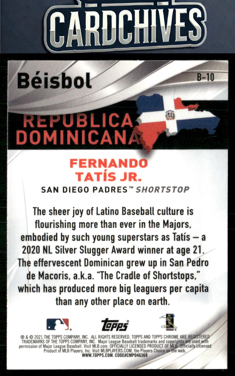 Fernando Tatis Jr. 2021 Topps Chrome #B-10 Beisbol