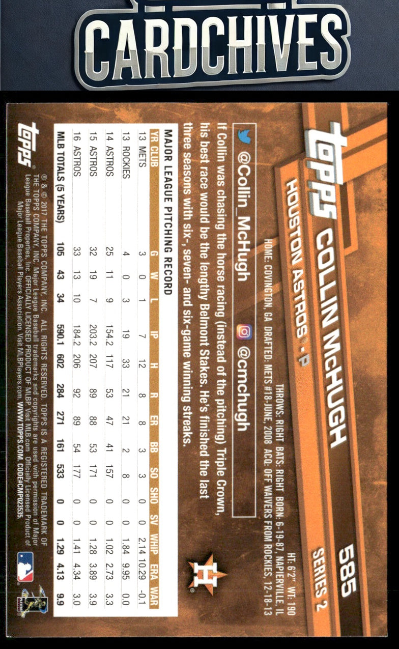 Collin McHugh 2017 Topps #585 All-Star Game 2017