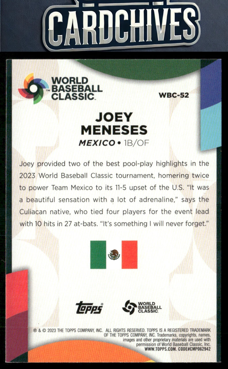 Joey Meneses 2023 Topps #WBC-52 2023 World Baseball Classic Stars